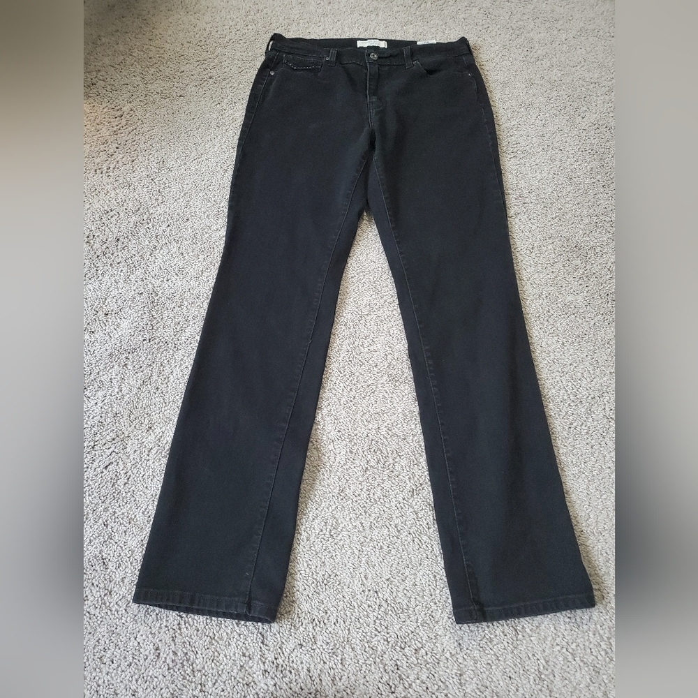 Levi's 505 Straight Leg Womens Black Jeans Size 12 Long